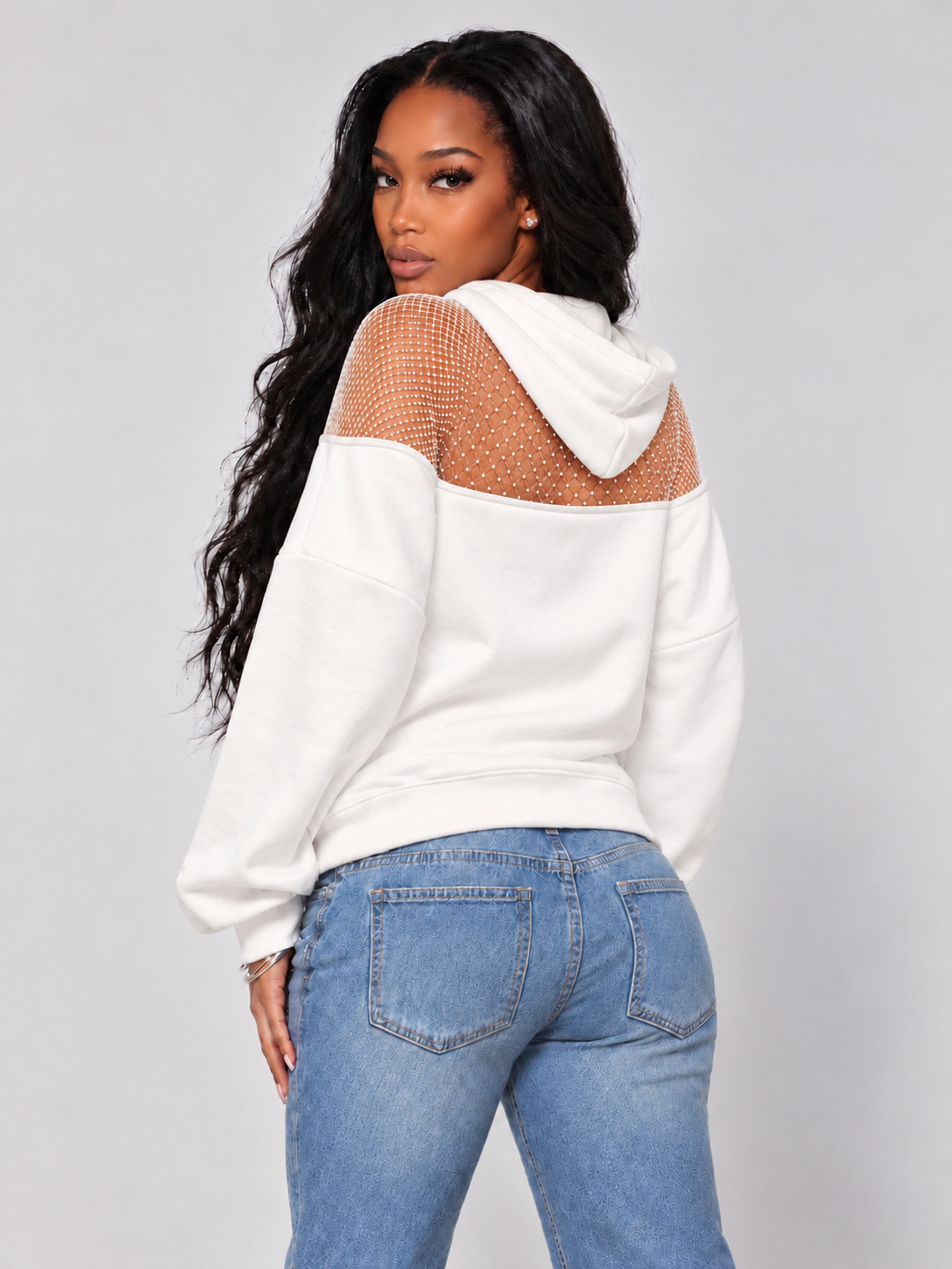 Backless Hoodie — White