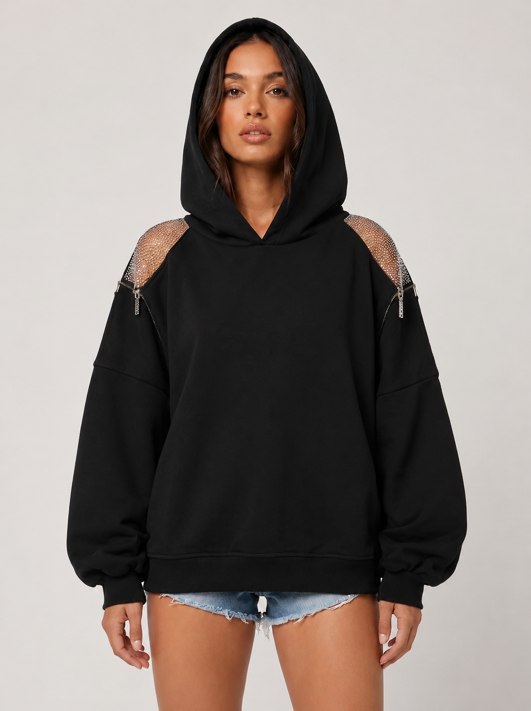 Backless Hoodie in Black