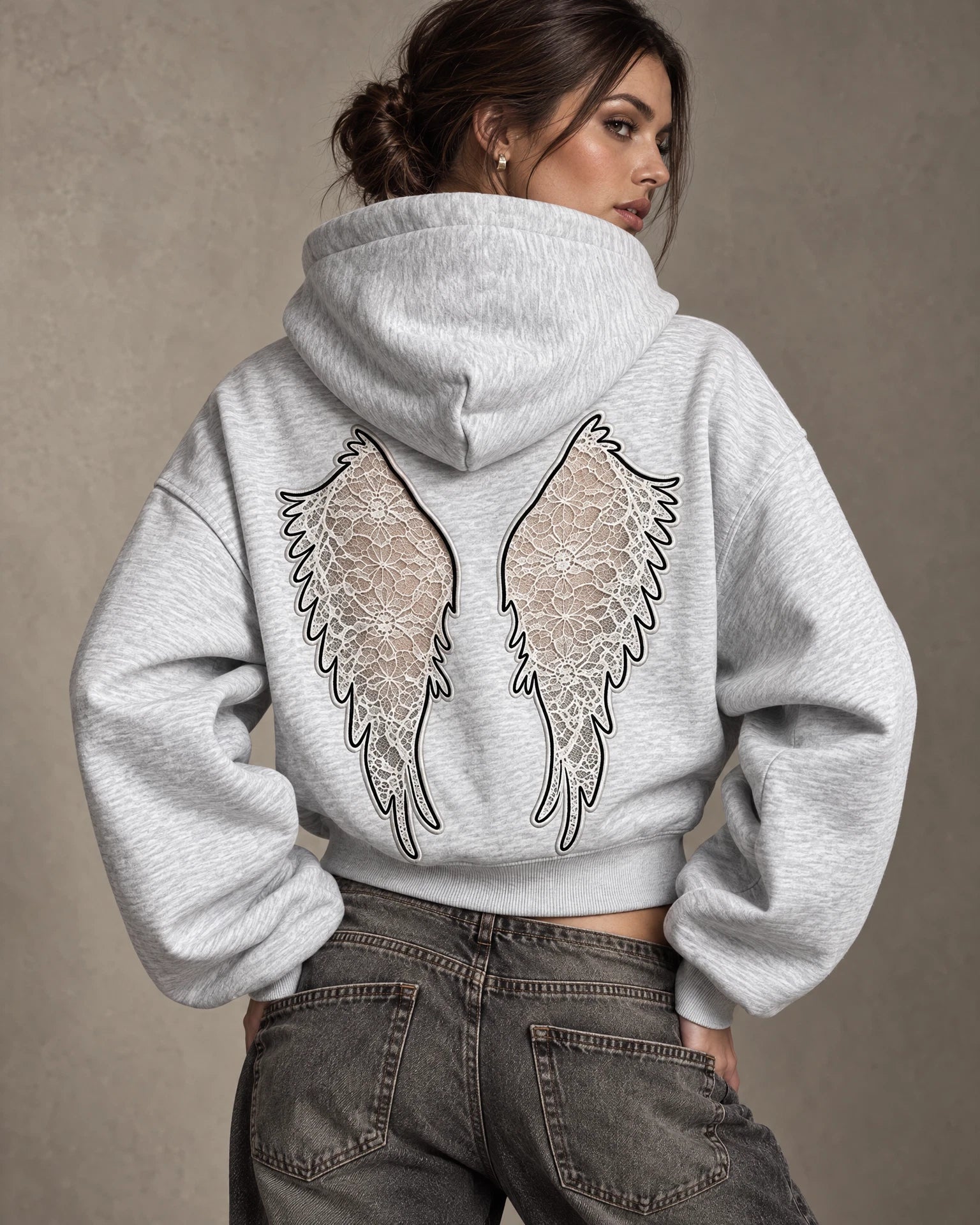 The Aveline Laced Wing Hoodie campaign